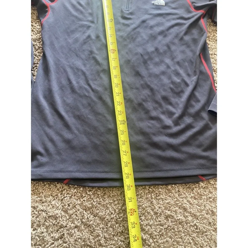 NORTH FACE Vapor Wick Shirt Men's XL Black Red‎ 1/4 Zip Long Sleeve